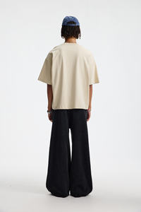 تي شيرت قطني 100٪ فضفاض بتصميم مخصص للبيع بالجملة، قميص رائج للرجال عالي الجودة - Product Image 6