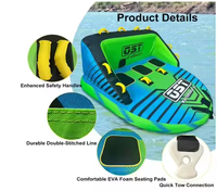 Tubes gonflables remorquables pour 2-3 personnes pour sports nautiques, tubes gonflables remorquables pour bateaux, points de remorquage doubles, nylon, enfants et adultes