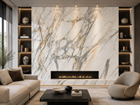 Dalle de marbre Calacatta Gold en pierre naturelle pour comptoirs, îlots de cuisine, dessus de meubles de salle de bain et projets d'aménagement intérieur