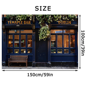 Fondo Fotográfico del Temple Bar de Dublín, Fondo de Pub Irlandés, Decoración para Fiestas Irlandesas, Atrezzo para Retratos de Boda <span class=keywords><strong>en</strong></span> Irlanda, Europa - Product Image 2