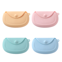 Boîte de rangement portable en silicone de qualité alimentaire, personnalisée en usine, pour protège-dents, appareil dentaire, aligneur et protège-gencives