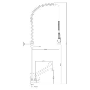 GGM Gastro Pulvérisateur de lave-vaisselle monotrou 3000 - avec mitigeur, robinet orientable et mitigeur monocommande - Product Image 3