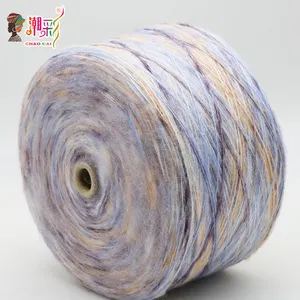 Customized Yarn Color Rainbow Jet Wool Yarn 1/3.6NM Count 47% Polyester 39% Acrylic 8% Nylon 6% Wool Jet Wool Blended Yarn