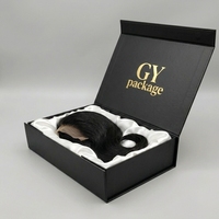 Boîte d'emballage cadeau magnétique de luxe personnalisée à faible MOQ, recyclable, pour perruques et extensions de cheveux, avec insert en satin