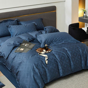 Op Maat Gemaakte Hotel Beddengoed Sets Wassen Zijde Jacquard Katoenen Kleuren Hotel Laken Flat Laken Hoeslaken Met Kussensloop - Product Image 4