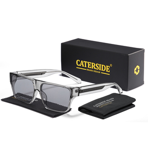 Gafas de Sol Unisex CATERSIDE, Modernas, Cuadradas, de Montura Completa, Diseño Personalizado, Duraderas, Lentes de PC Naranja y Blanco, Protección UV400, para Exteriores - Product Image 3