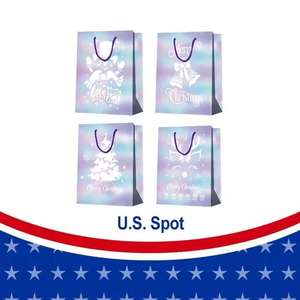 Sacs cadeaux de Noël américains rouges avec motif Père Noël, emballage plastique jetable pour enfants et adultes, cadeaux de fêtes - Product Image 5