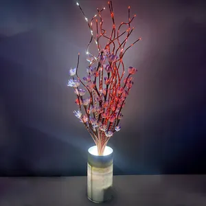 Led Bonsai Tree Fairy Light Tree Lámpara Batería Artificial White Silver Branches Cobre Wire Light Fairy Light Spirit Tree