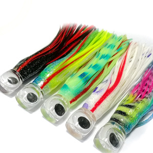 Jupe de poulpe artificielle bionique douce de couleur vive 7.5 pouces 53g pour la pêche à la traîne appât calmar leurres de pêche en mer lac Marlin dorade - Product Image 6