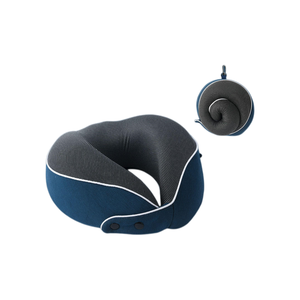 Oreiller de voyage en mousse à mémoire de forme en forme de U, pliable, style <span class=keywords><strong>escargot</strong></span>, soutien du cou pour avion, voiture, train, camping et bureau, OEM - Product Image 1