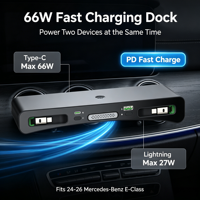 Station de charge rapide multi-ports PD VW-1 ignifuge avec démarrage/arrêt intelligent pour protéger la batterie de la voiture pour Mercedes-Benz Classe E 2024-2026