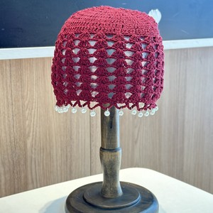 Gorro de Ganchillo Hecho a Mano con Perlas de Estilo Étnico PARTYMENT 2026 para Mujer, Gorro de Punto Calado a la Moda para Primavera y Otoño - Product Image 4