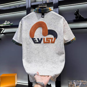 เสื้อยืดผ้าฝ้ายทอลายทแยงสำหรับผู้ชายเสื้อถักโครเชต์กีฬาสำหรับ100% โลโก้ตามสั่ง - Product Image 4