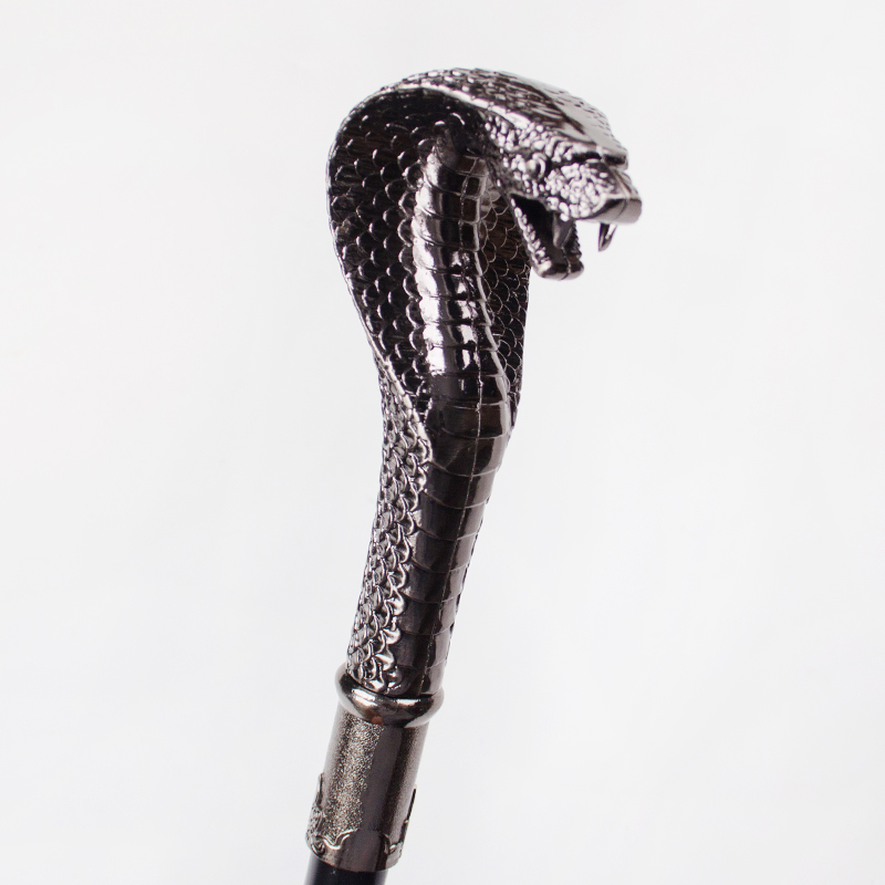 Luxury Gold & Silver Cobra-Head Walking Cane for Men, OEM
