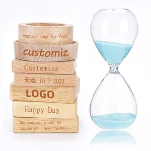 Personalized Hand blown colored 5min 10 mins 30 minutes 60 minutes big sand glass hours hourglass sand timer