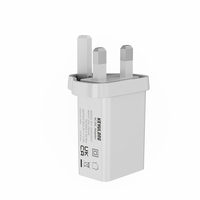 Adaptateur secteur USB 5V 1A/2A avec protection OTP/OVP pour montre connectée et écouteurs, prise UK 3 broches, certifié UKCA
