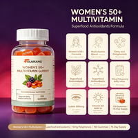 Gummies multivitaminées pour femmes adultes 50+ à marque privée OEM, avec bienfaits beauté, superaliments, antioxydants, lutéine, vitamine D3, 150 unités