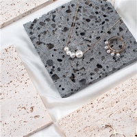 Marbre naturel 10*10 / 10*15cm Homewares plateau de présentation de bijoux en marbre sur mesure et plateau plateau en travertin Beige