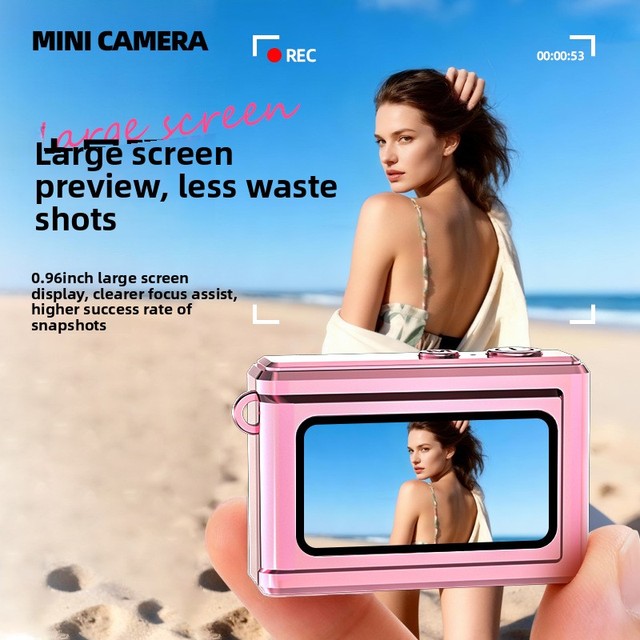 CCD Retro Mini Compact Digital Camera 1080P 48MP Self Timer 2.4 Inch Screen Portable Student Campus Travel Photography Gift