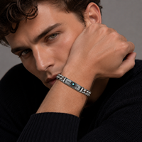 Bracelet à maillons épais en acier inoxydable oxydé antique, avec œil porte-bonheur incrusté de turquoise et fermoir boîte moulé, bijoux pour homme, tenue de motard
