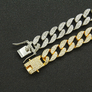 Water drop shaped full exaggerated cool Cuban chain <b>bracelet</b>, personalized hip hop punk style <b>bracelet</b> - Product Image 4