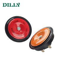Bocina para Auto 12V 24V, Juego de Bocinas de Tono Alto y Bajo, Universal, Modificada para Motocicleta, Camión, Tren, Autobús, Barco, Color Rojo Naranja, Forma de Cuenco