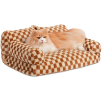 Canapé moelleux pour chien et chat, lit pour animaux de compagnie en peluche douce et chauffante avec housse lavable en machine et base antidérapante