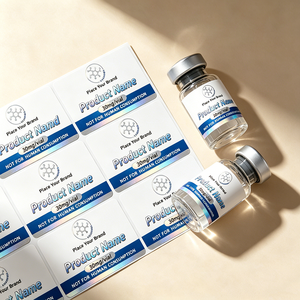 Etiquetas <span class=keywords><strong>Láser</strong></span> Holográficas Plateadas Personalizadas para Cajas, Botellas de Péptidos de 3ml/5ml/10ml, Resistentes al Agua y al Calor, Alta Viscosidad, para Alimentos - Product Image 4