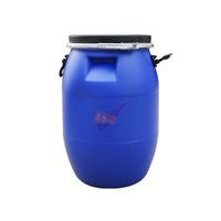 Fût en plastique bleu de 200 litres, HDPE, à ouverture supérieure, qualité alimentaire, recyclable, pour l'emballage de l'eau, des aliments, de l'huile, capacité de 55 gallons