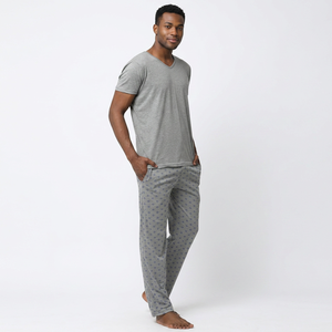 Elegant Classical Mens Pajamas OEM Service Sexy Knitted 100% Cotton Soft Breathable Sleepwear Set for Wholesale Importers - Product Image 1