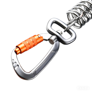 Mousqueton de sécurité à verrouillage automatique avec anneau <span class=keywords><strong>pivotant</strong></span>, mousqueton de fixation 4kN à verrouillage automatique, crochet <span class=keywords><strong>pivotant</strong></span> à déclenchement rapide - Product Image 3