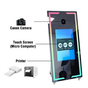 2024 Selfie Mirror Photo Booth DSLR <span class=keywords><strong>Led</strong></span> Frame Pantalla táctil portátil Magic Mirror PhotoBooth Machine con cámara e impresora - Product Image 5