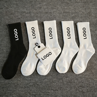 Chaussettes de sport décontractées respirantes en coton avec logo personnalisé, broderie, grip pour le basketball, pour hommes et femmes