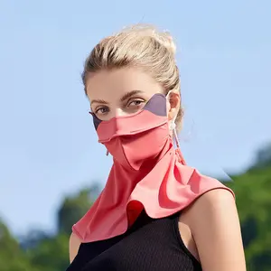 Customized sunscreen mask women ice silk anti-ultraviolet neck eye protection breathable full face driving riding sun masks