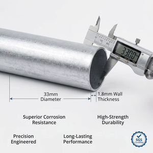 Tuyau en acier galvanisé de 20 pieds (6 m), diamètre 2 pouces, paroi épaisse, revêtement en <span class=keywords><strong>zinc</strong></span>, tuyau rond en fer pour la construction d'échafaudages - Product Image 2