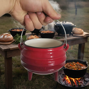 Olla Potjiekos Sudafricana para Guisos, Olla de Hierro Fundido Esmaltado con 3 Patas para Cocinar en Casa, Servir Sopa - Product Image 5