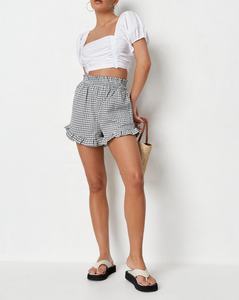 Summer <strong>Girls</strong> Hot <strong>Shorts</strong> Women Sexy High Waist Print Plaid Frill Hem <strong>Shorts</strong> - Product Image 2