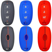 Housse de clé de voiture en silicone à 3 boutons pour Hyundai LA FESTA Kona 2021 Creta 2 Solaris I30 IX35 Azera ELANTRA GRANDEUR IG