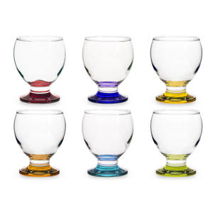 Juego de 6 Vasos de Vidrio Transparente con Diseño Moderno, Capacidad de 25 cl, Aptos para Lavavajillas, para Fiestas - Product Image 1