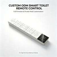 Télécommande intelligente multifonction en plastique pour toilettes, affichage numérique de la température, 20 touches, portée de 10 m pour siège de toilette intelligent