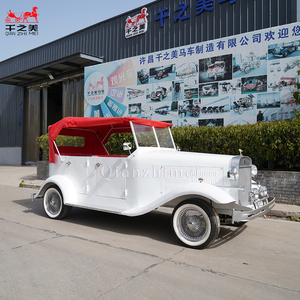 Mobil tamasya Convertible putih, mobil pernikahan Retro klasik antik, kendaraan lintas alam & Rumah indah - Product Image 1