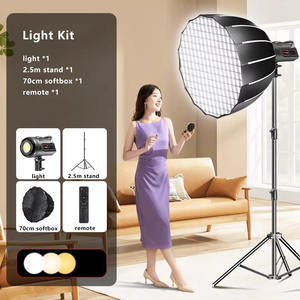 Kit d'éclairage de studio professionnel, lumière vidéo LED 100W, boîte à lumière de 70 cm, trépied de 2,5 m pour la photographie, le streaming en direct, YouTube - Product Image 2