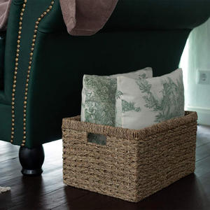 Paniers de rangement rectangulaires en <span class=keywords><strong>rotin</strong></span> de bambou fait à la main très durables tissés en jonc de mer - Product Image 4