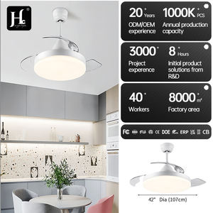 Ventilador de Techo Moderno con Motor de CC Retráctil y Luz LED, Diseño Invisible y Control Remoto Regulable para Sala de Estar - Product Image 6