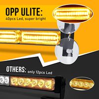 OPPLIGHT-Luces estroboscópicas de emergencia para salpicadero, ámbar, Chip LED integrado de 40 piezas, 26 luces estroboscópicas de salpicadero con modo intermitente