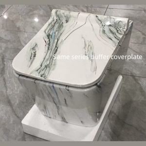 WC Sospeso Fatto a Mano Stile Pittura a Inchiostro Cinese Design Moderno Doppio Scarico Forma Quadrata Personalizzabile per <span class=keywords><strong>Bagno</strong></span> - Product Image 2