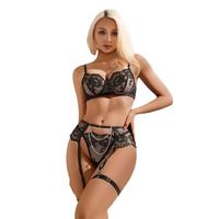 Ensemble YYUe Sexy Brodé Transparent Fin en Maille Noire, Nouveau Modèle 2026 Européen et Américain YYU