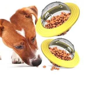 Dog Planet Interactive Toy UFO Shape Flying Disk Dog Treat Ball Rotating Frisby Indoor And Outdoor For Small Medium Dogs