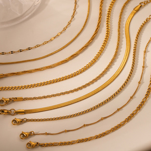 No se deslustra No se desvanece Collier Mujeres Ins Cadena de acero inoxidable Fabricación de joyas PVD Collar chapado en oro Cadenas de serpiente - Product Image 6