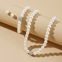 Collier de perles pour enfants, accessoires pour filles, bijoux en perles, collier de perles, ensemble de 3 pièces